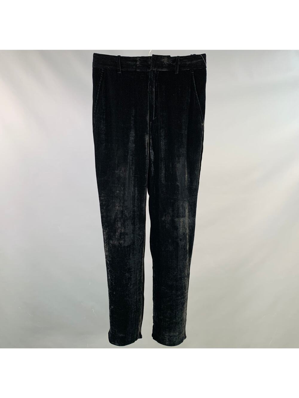 SIES MARJAN Size 28 Black Corduroy Silk Cotton Flat Front Casual Pants